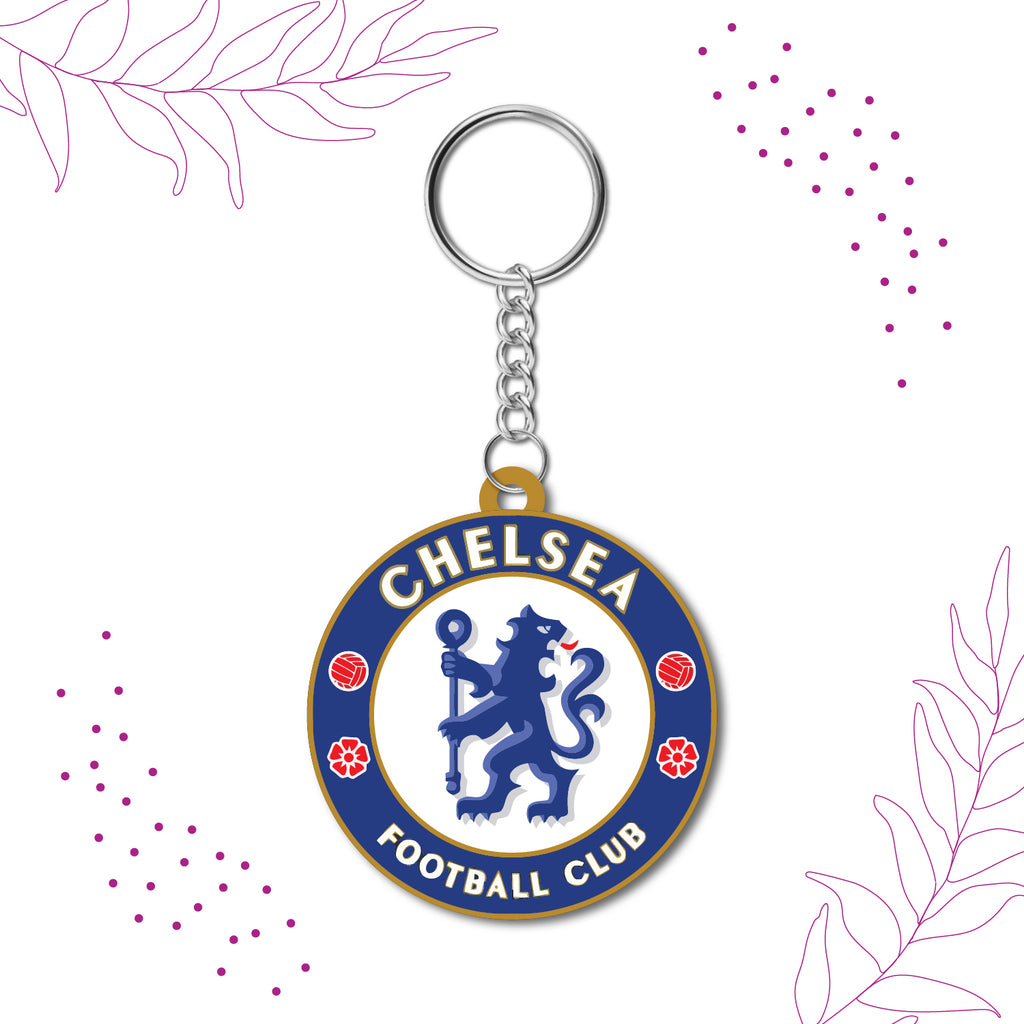 Buy Chelsea Keychain Online | Wooden Football Club Keyring Gift – Bhai ...