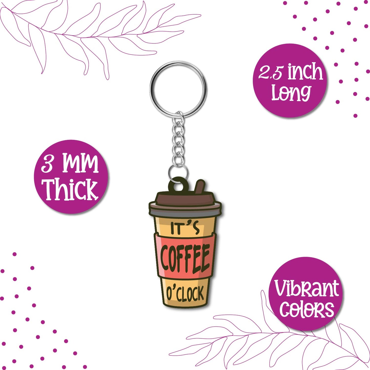  Coffee keychain on a work bag