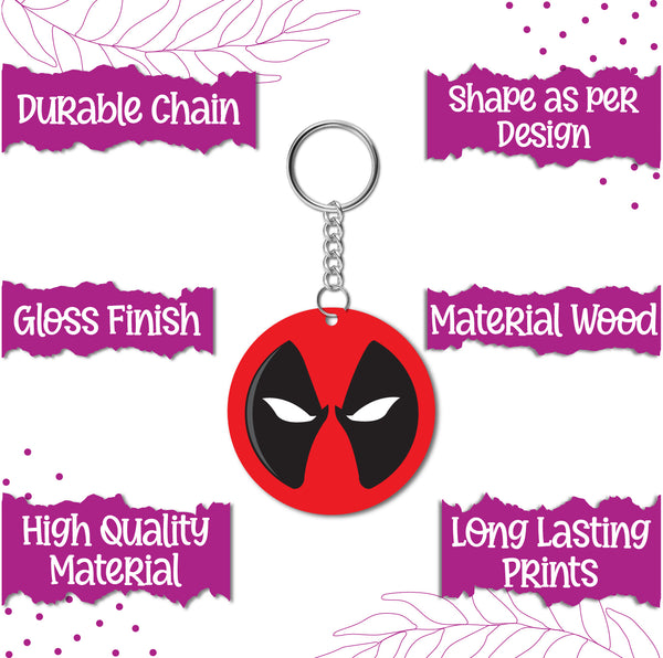 Deadpool Wooden Keychain