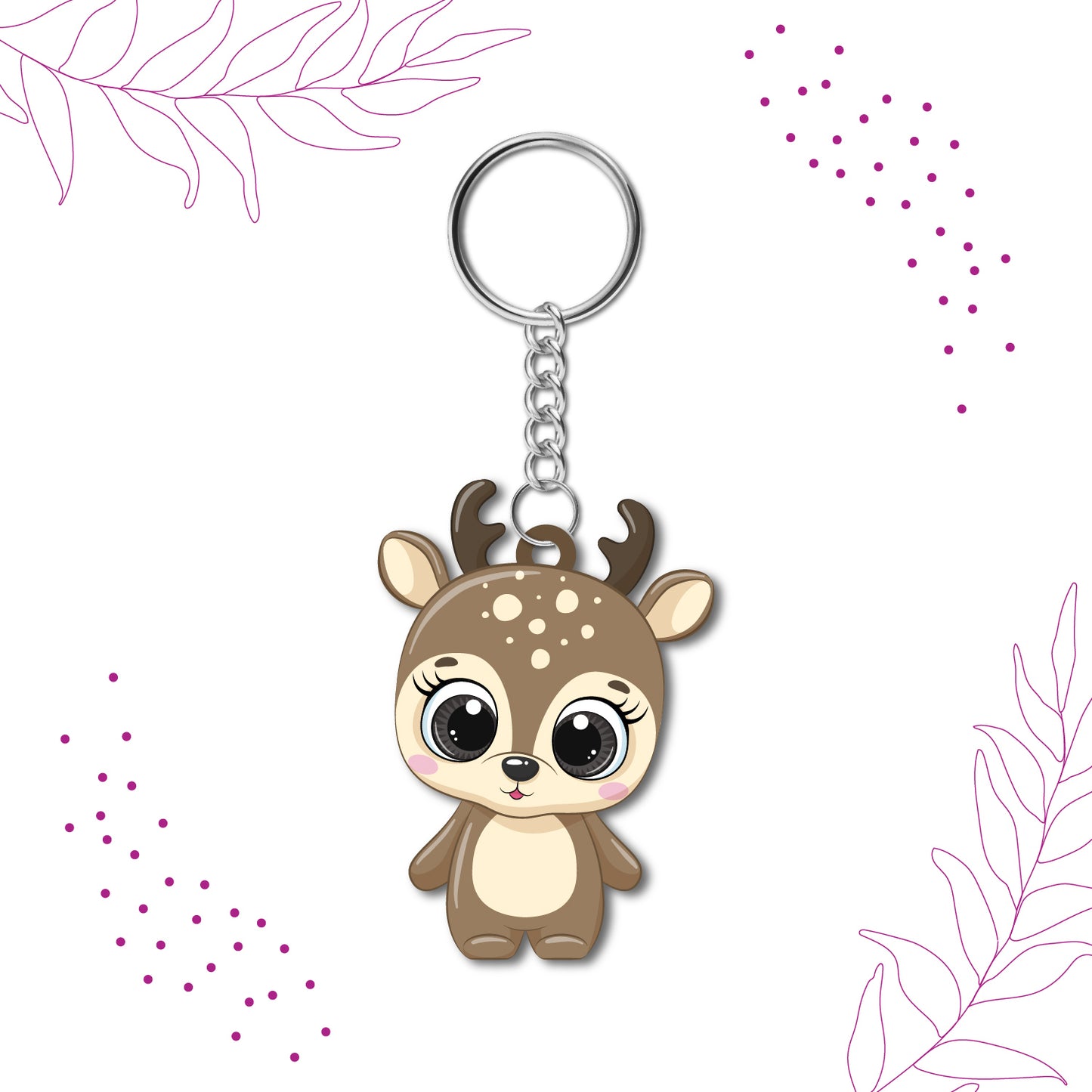  Laser-cut Deer keychain shape