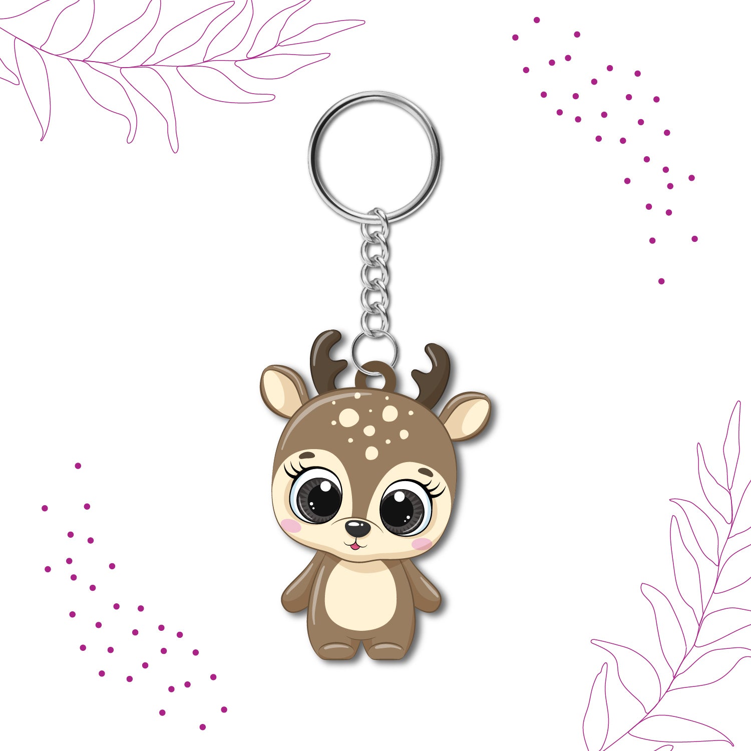  Laser-cut Deer keychain shape