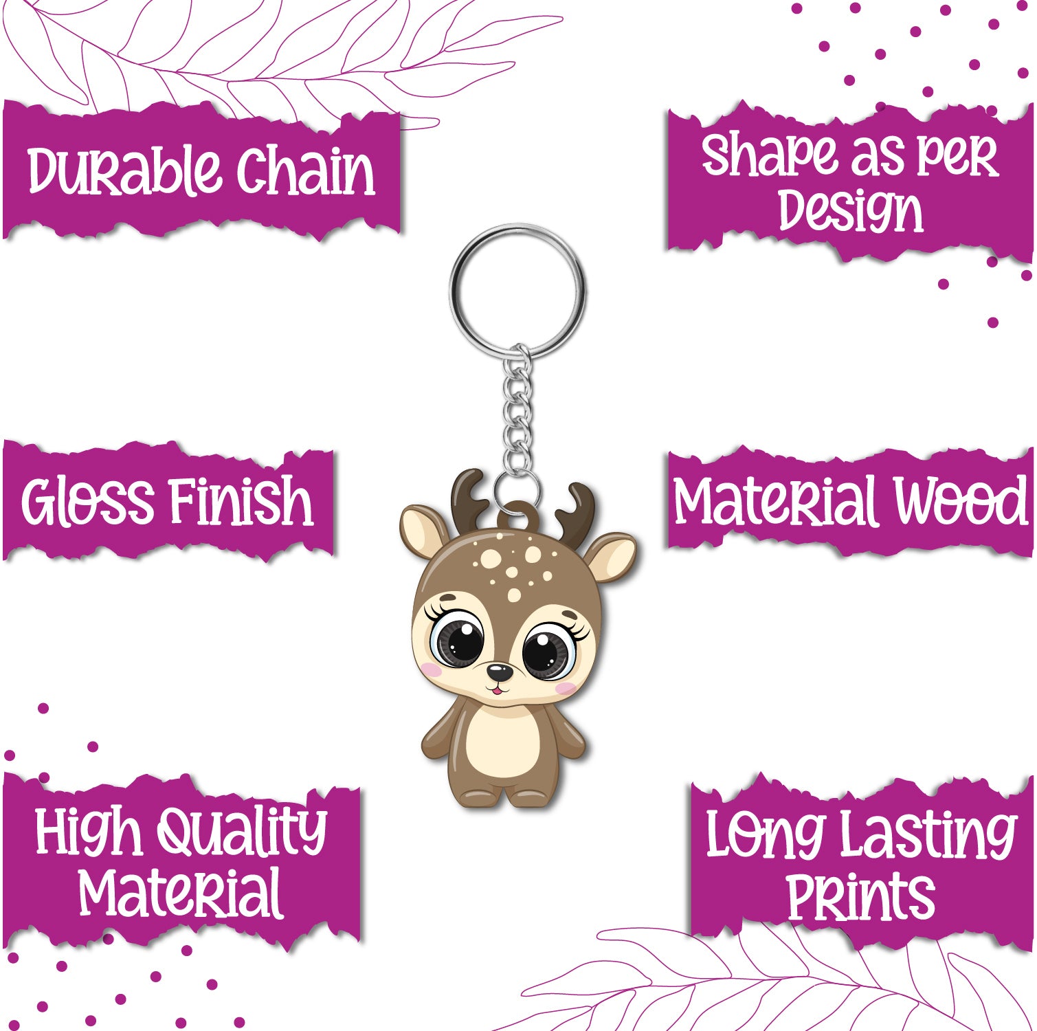  Eco-friendly deer keyring