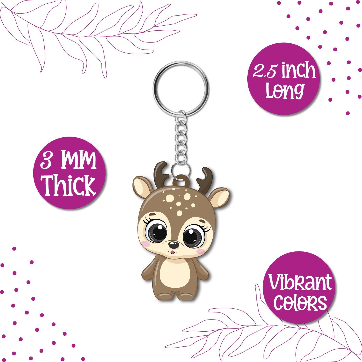  Elegant forest animal keychain