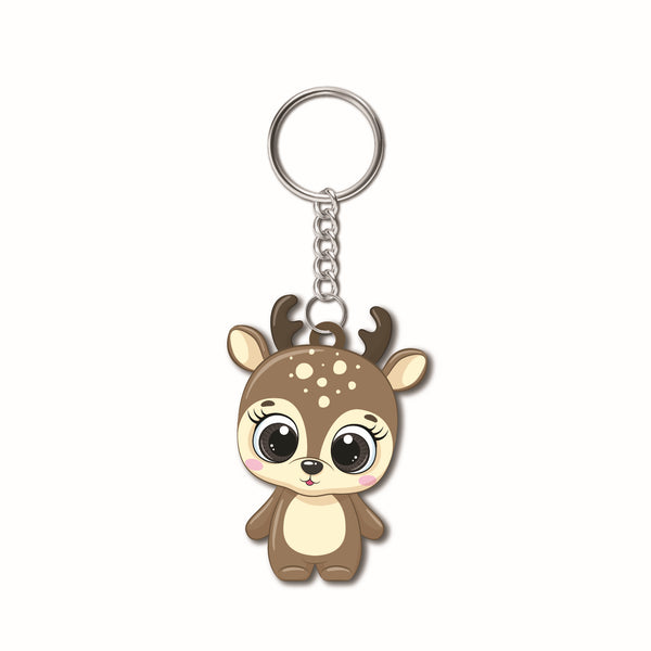 Cute Deer Wooden Keychain