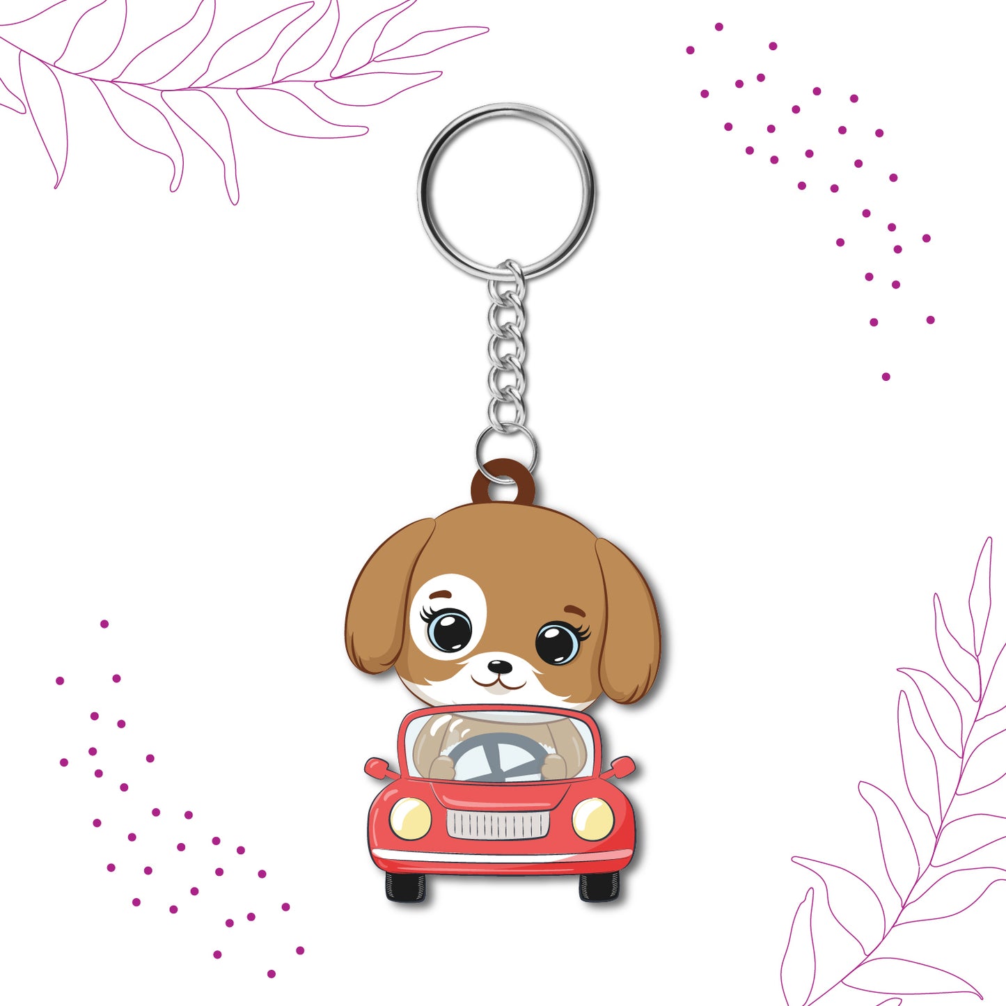 Laser-cut Dog keychain shape