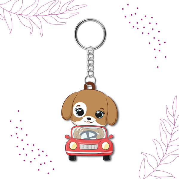 Dog Wooden Keychain