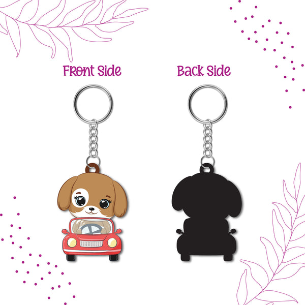 Dog Wooden Keychain