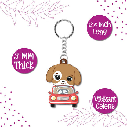  Dog keychain on a backpack