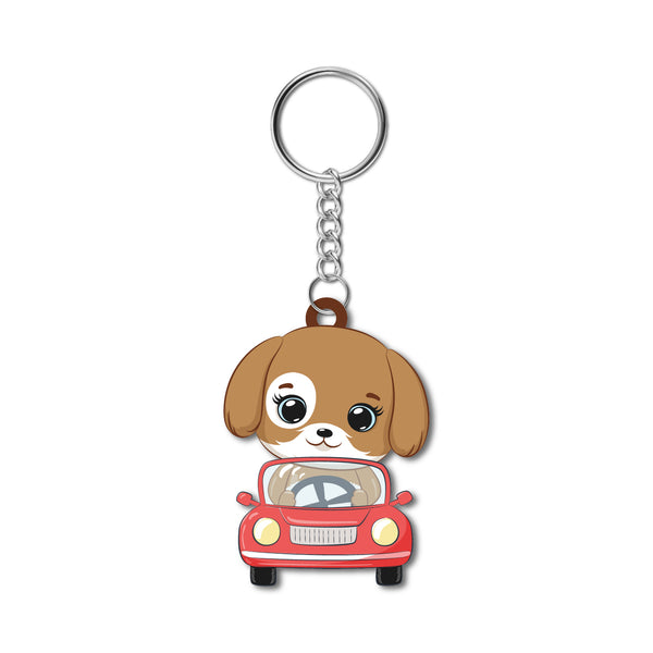 Dog Wooden Keychain