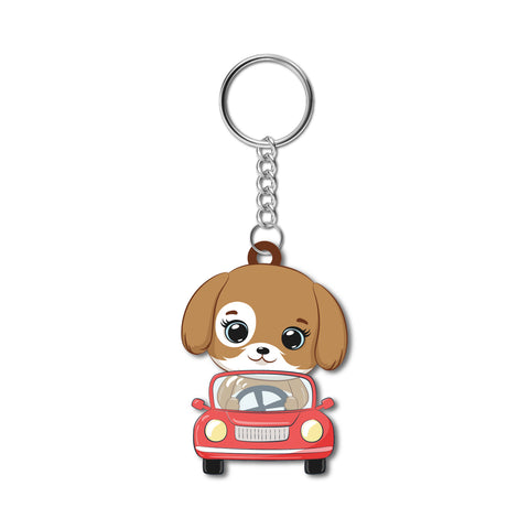 Dog Wooden Keychain