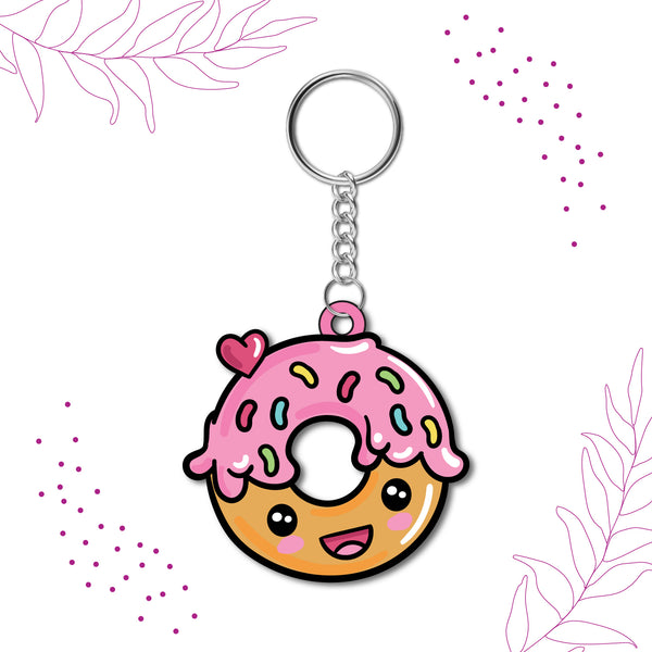Donut Wooden Keychain