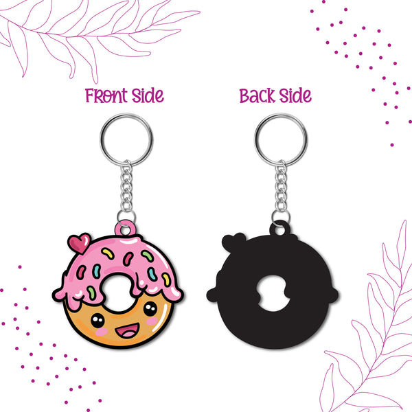 Donut Wooden Keychain