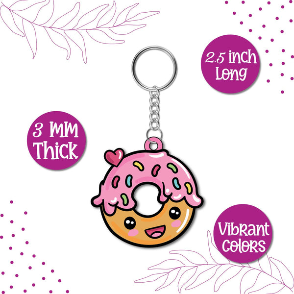 Donut Wooden Keychain