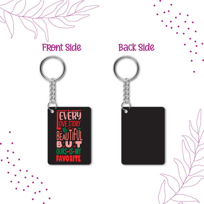 Every Love Story Wooden Keychain