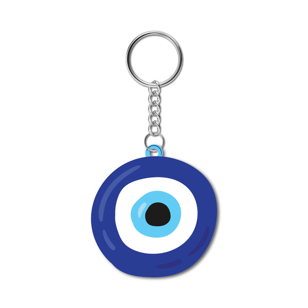 Evil Eye Wooden Keychain