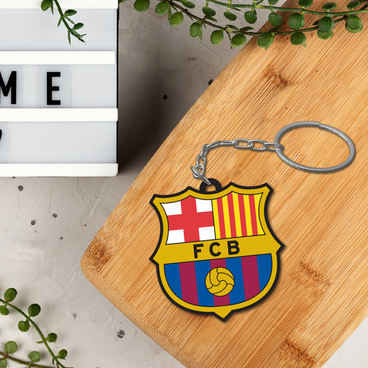 Wooden FC Barcelona Keychain