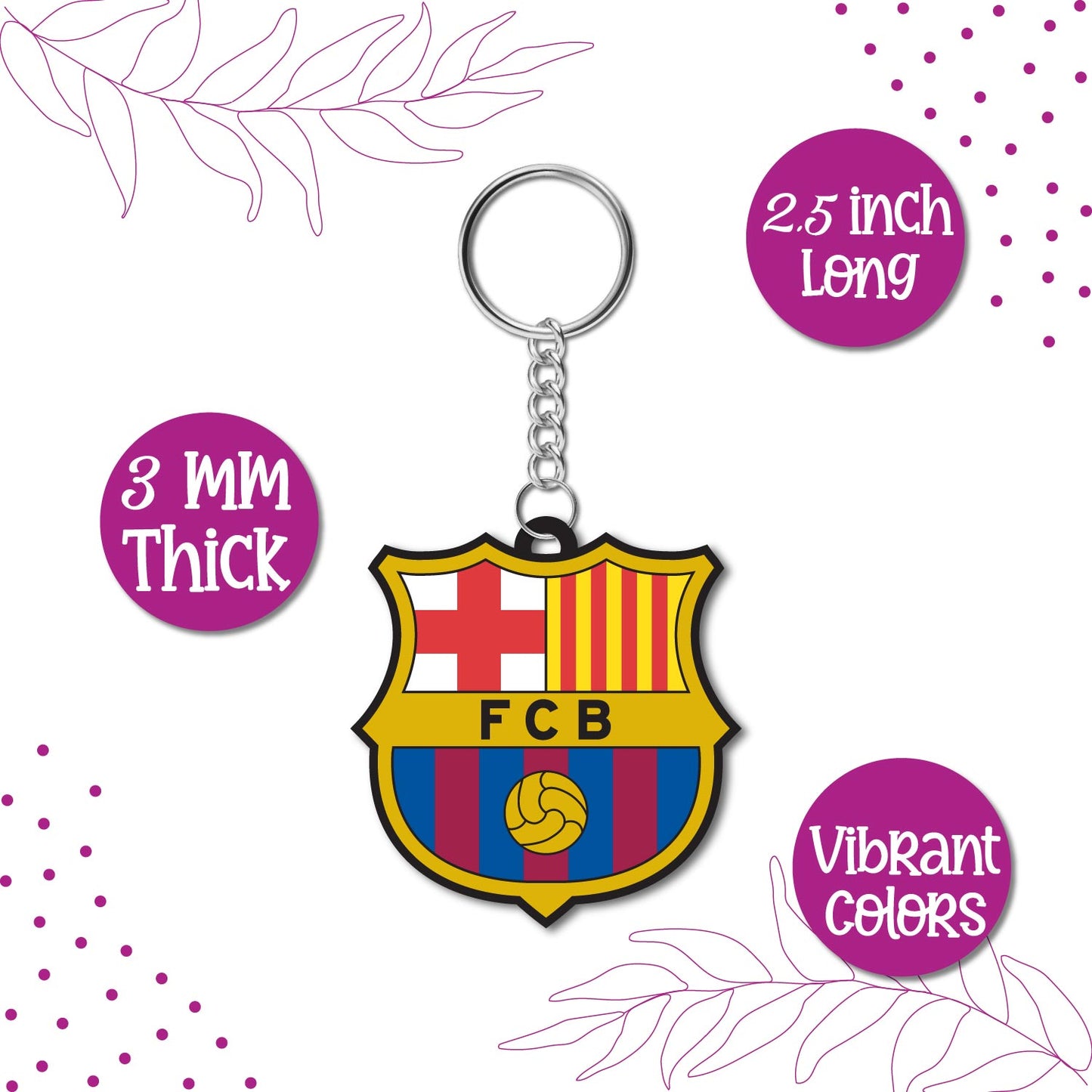  FC Barcelona keychain on a backpack