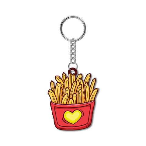 Fries Wooden Keychain
