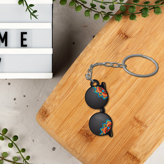 Glasses Wooden Keychain