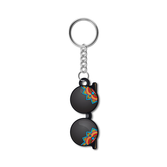 Glasses Wooden Keychain