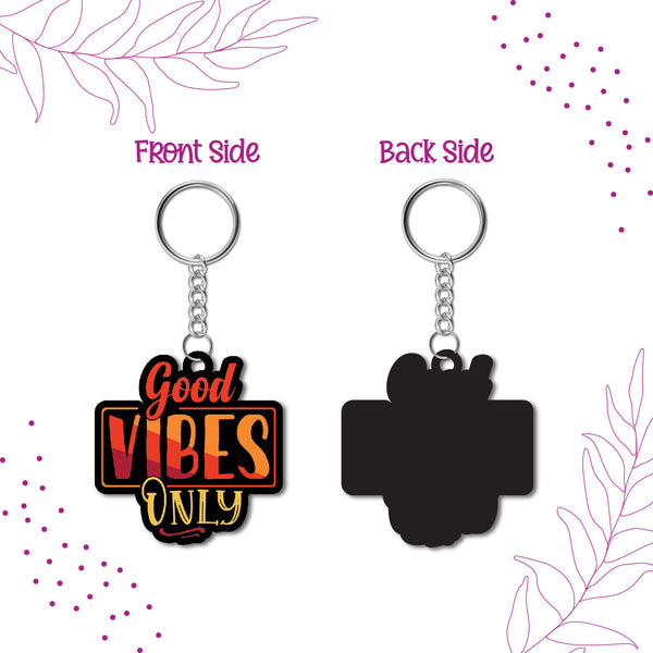 Good Vibes Wooden Keychain