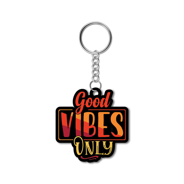 Good Vibes Wooden Keychain
