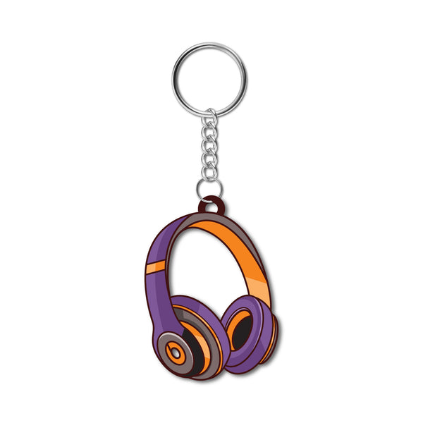 Headphone Wooden Keychain