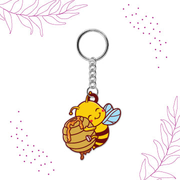  Laser-cut Bee keychain shape