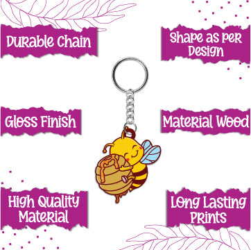  Cute honey bee keychain accessory
