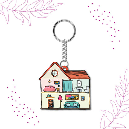 House Wooden Keychain