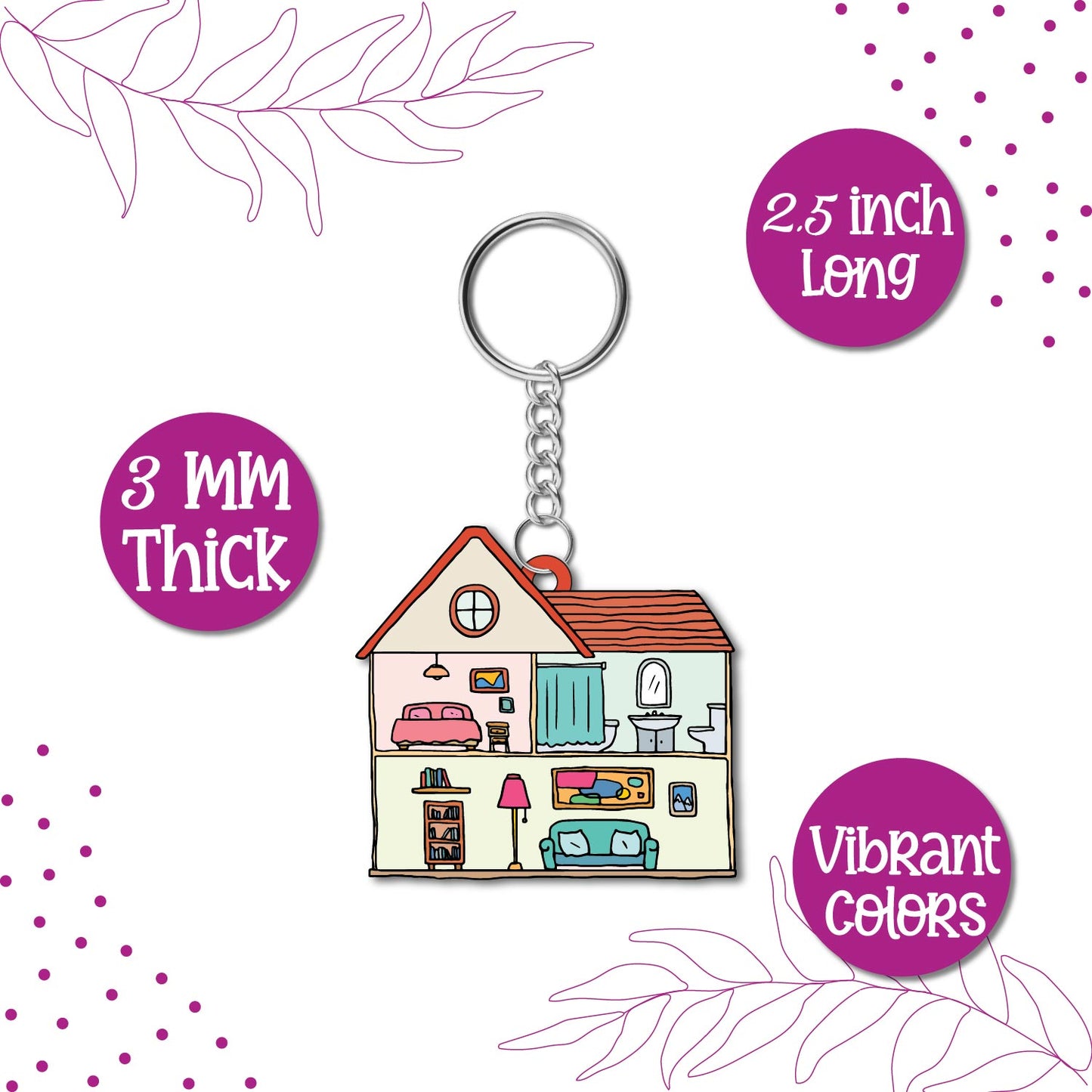 House Wooden Keychain