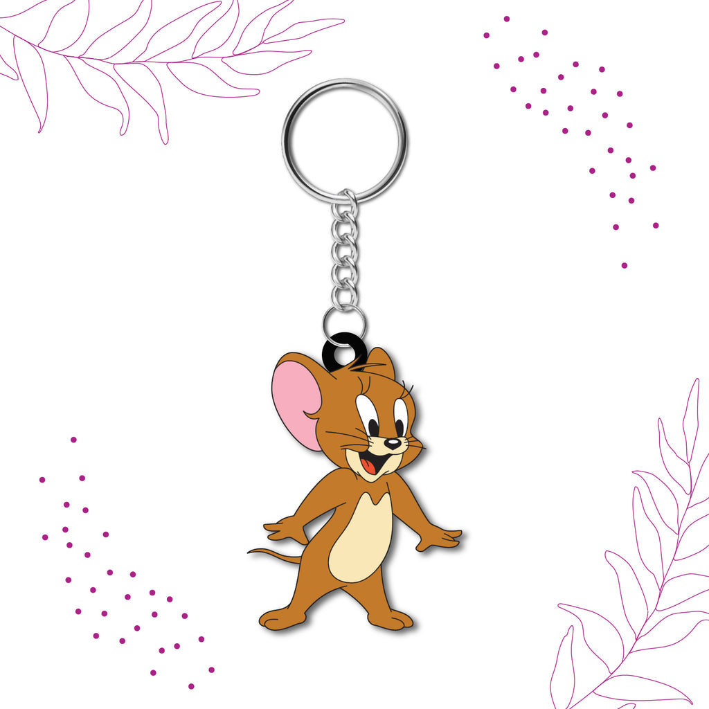 Jerry Keychain Cute Wooden Jerry Keychain | Tom and Jerry Fan Gift | Eco-Friendly Car ...