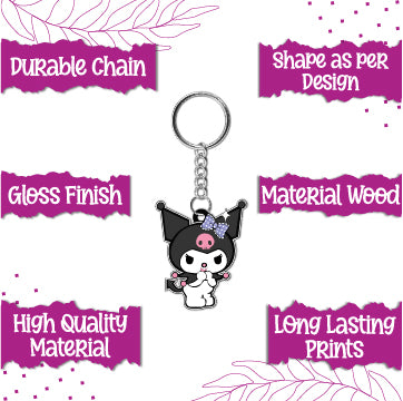  Kuromi keychain on a backpack