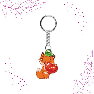  Laser-cut Fox keychain shape
