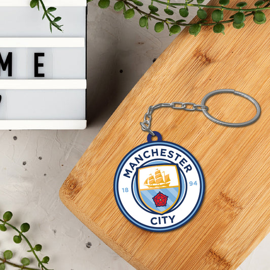 Wooden Manchester City Keychain
