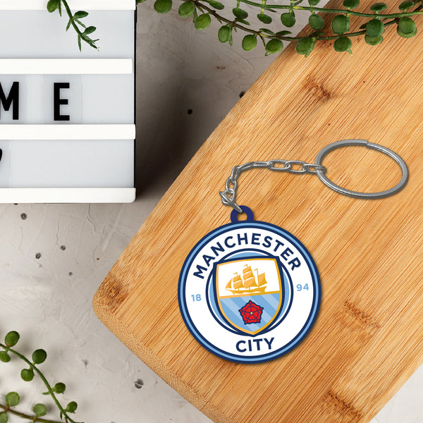 Manchester City Wooden Keychain