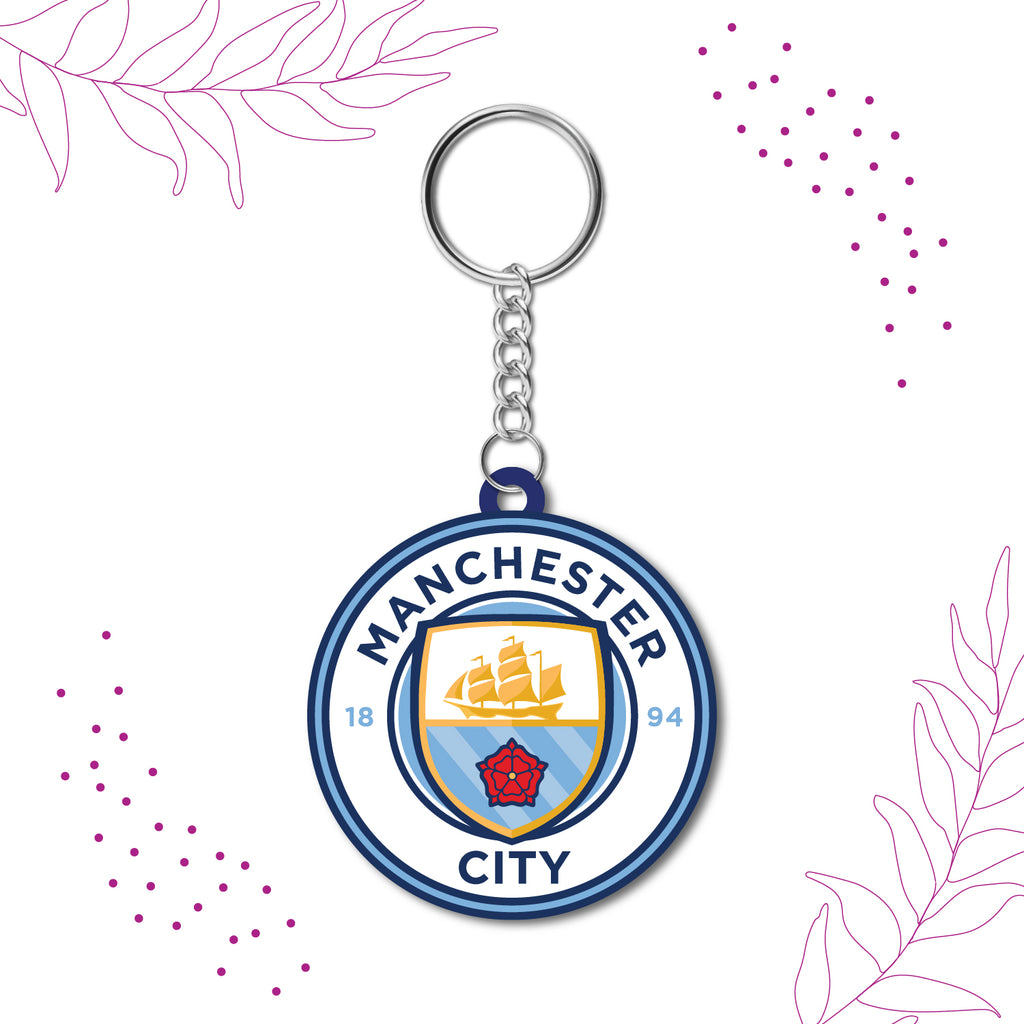 Manchester City Key Rings Buy Manchester City Keychain Online | Wooden Football Club Keyring Gif ...