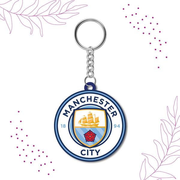 Manchester City Wooden Keychain