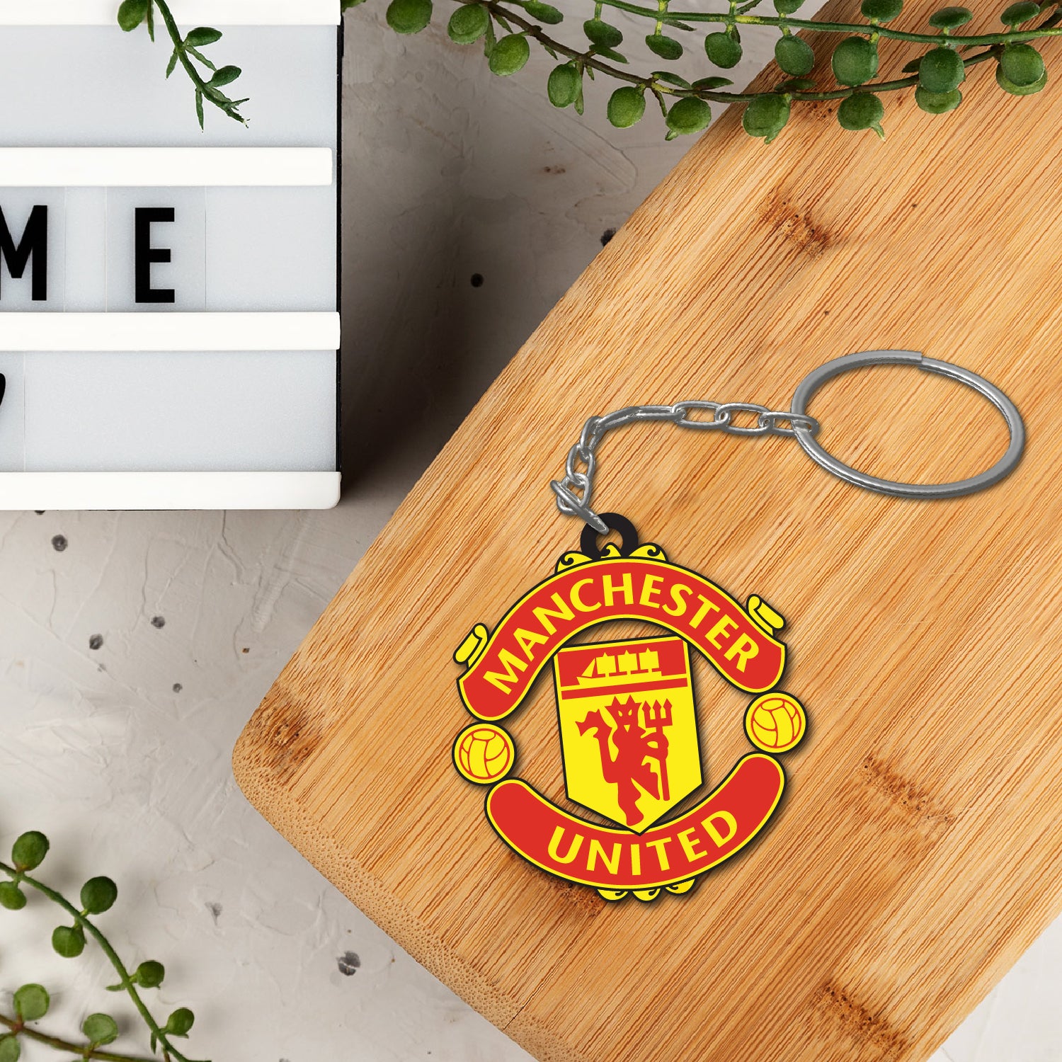 Wooden Manchester United Keychain