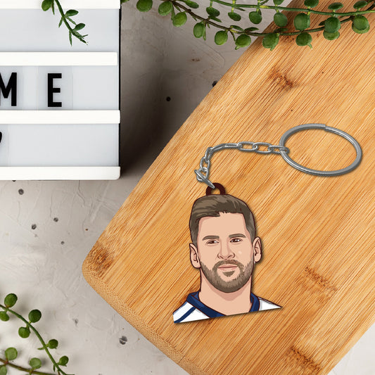 Premium Wooden Messi Keychain