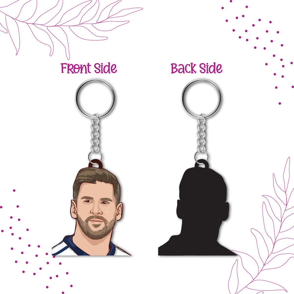 Messi Wooden Keychain