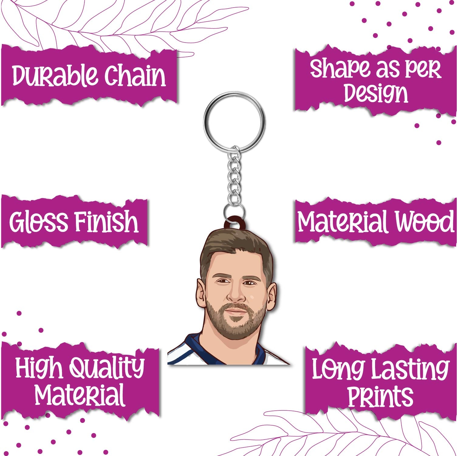  Eco-friendly wooden player keychain