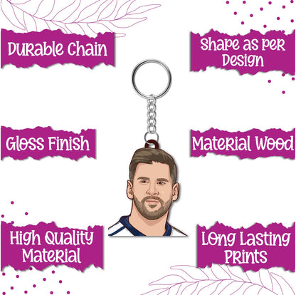  Eco-friendly wooden player keychain