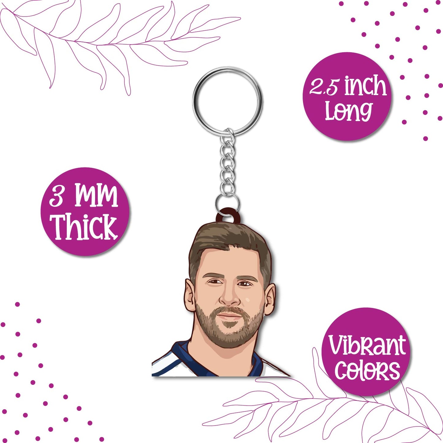  Messi keychain on a sports bag