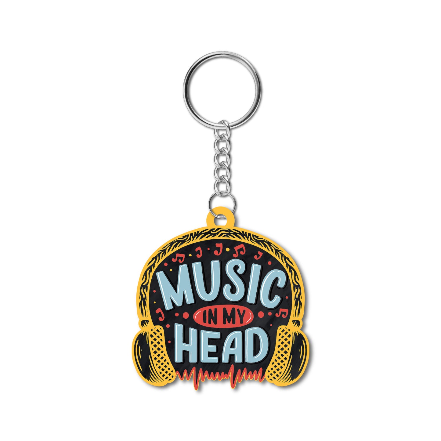 Music in my head Wooden Keychain