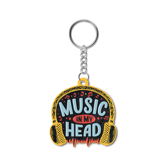 Music in my head Wooden Keychain