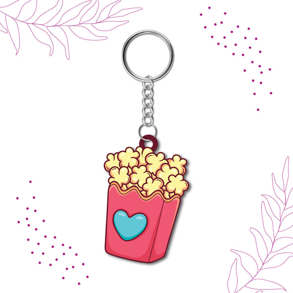 Popcorn Wooden Keychain