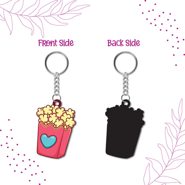 Popcorn Wooden Keychain