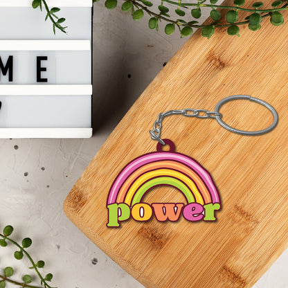 Power Wooden Keychain