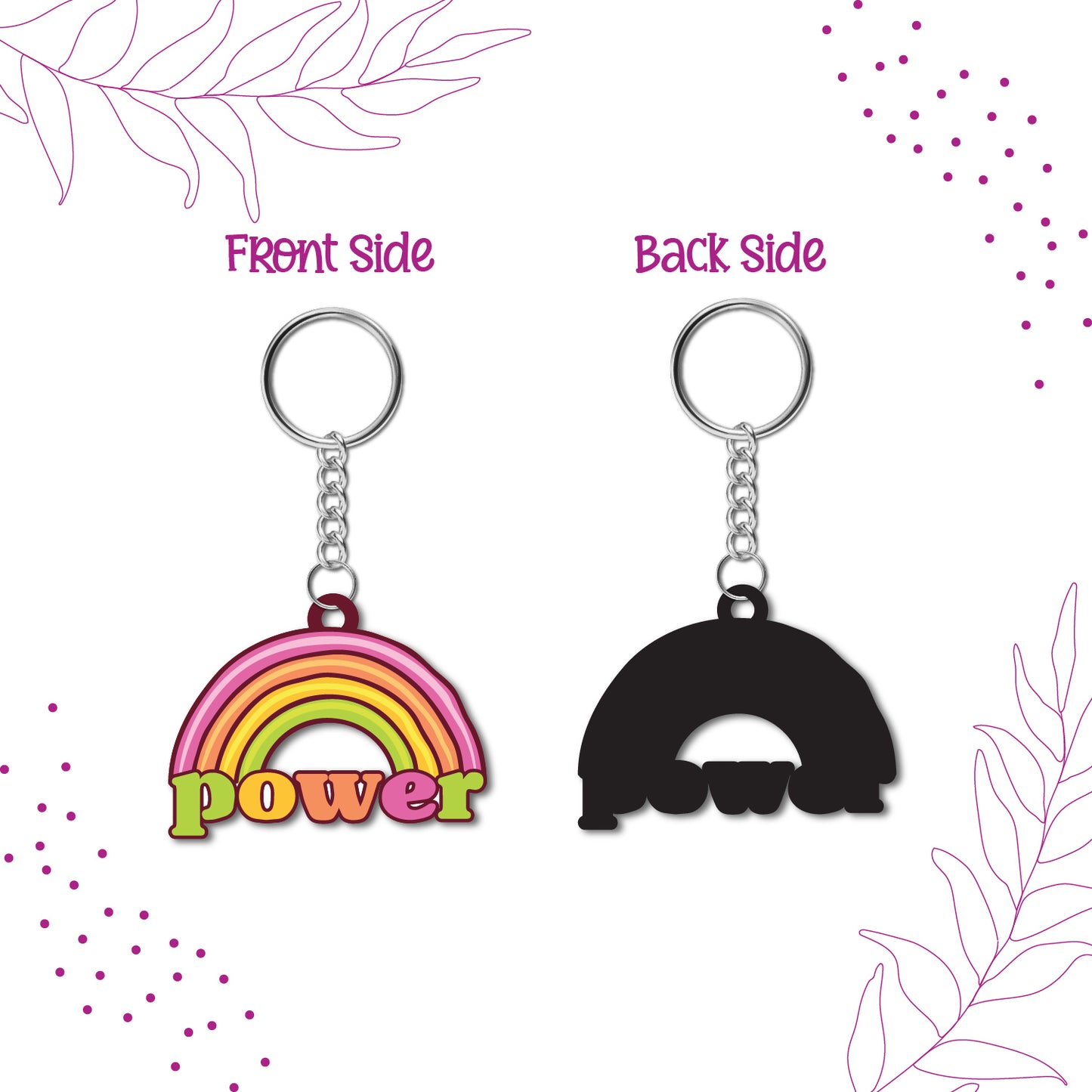 Power Wooden Keychain